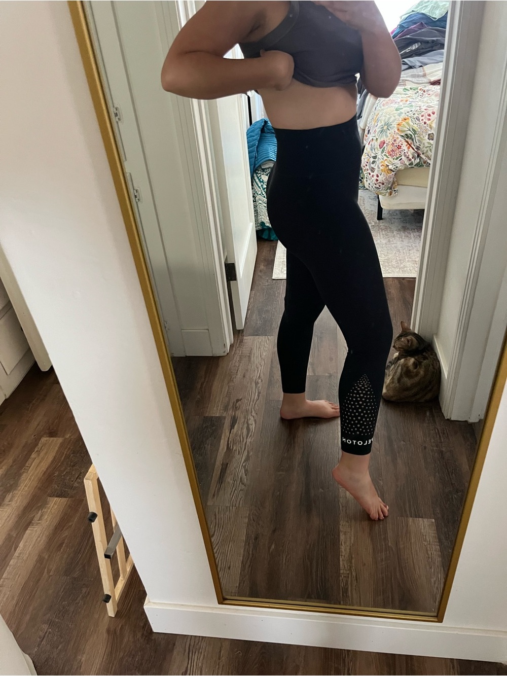 Peloton Black High-Waist Leggings with Reflective Dot Detail